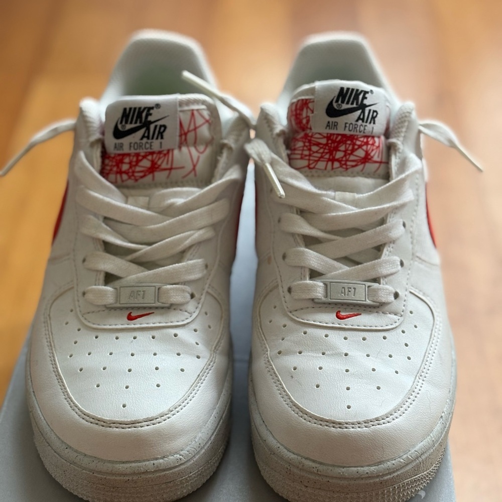 Nike Air Force 1 White with Red Details